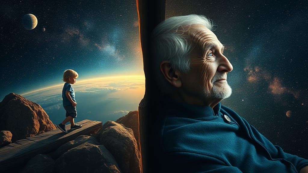 Temporal Rift: Youthful Anticipation, Regretful Reflection