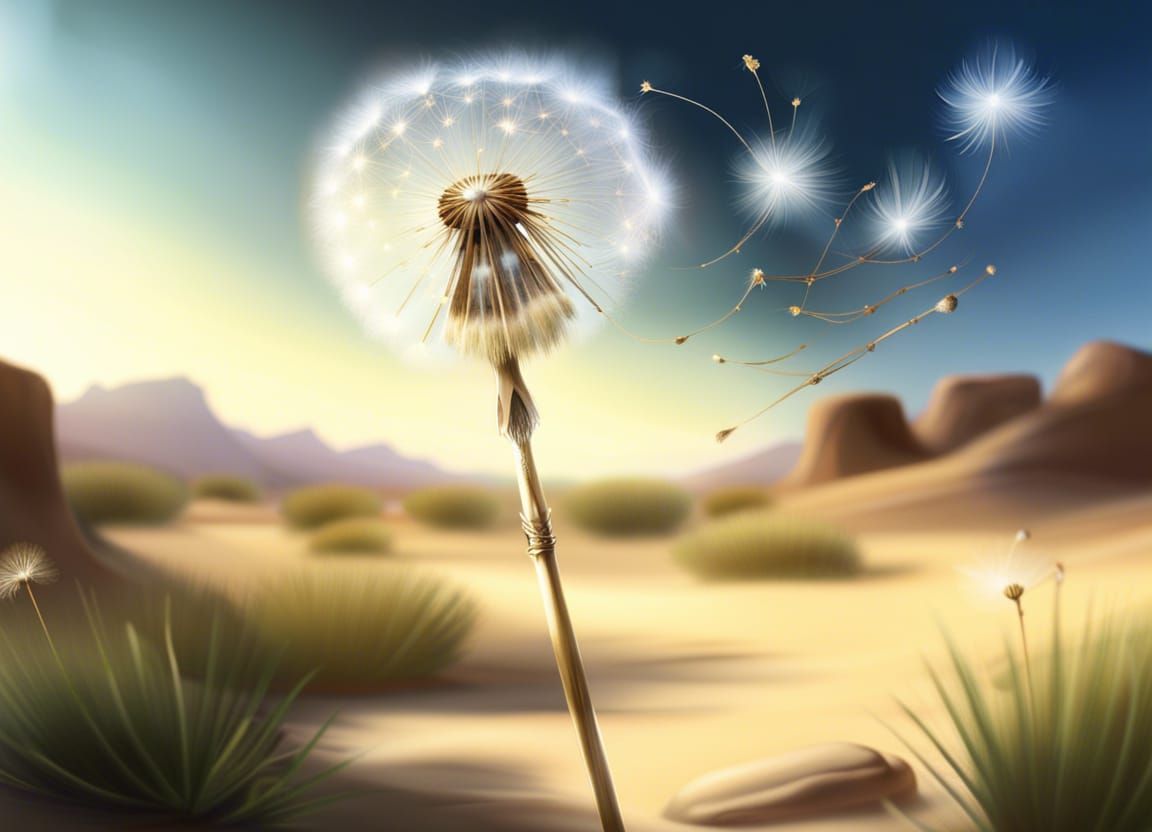 Desert Oasis: Wand Releases Hope as Dandelion Seeds