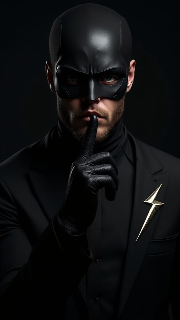 Stoic Masked Man in Shadow, Tilt-Shift Masterpiece