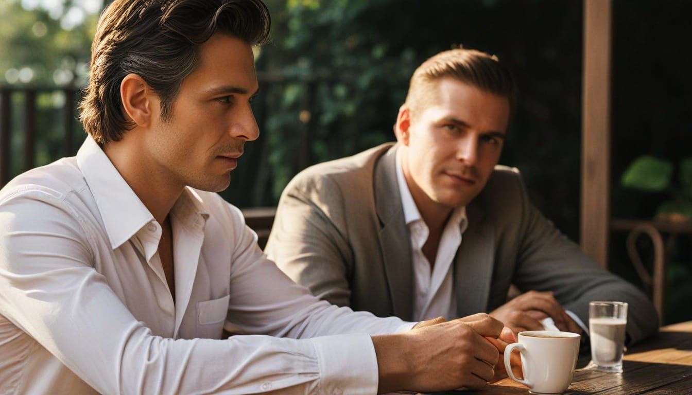 Intimate Moment Between Lovers in Warm, Golden Light