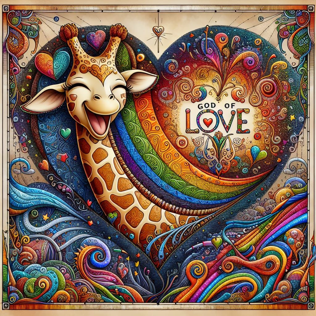 Giraffe God of Love Art