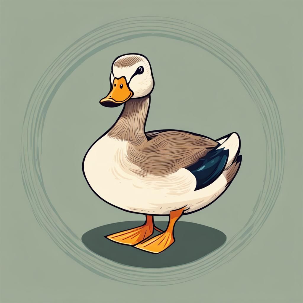 Cute Round Duck: A Perfect Circle
