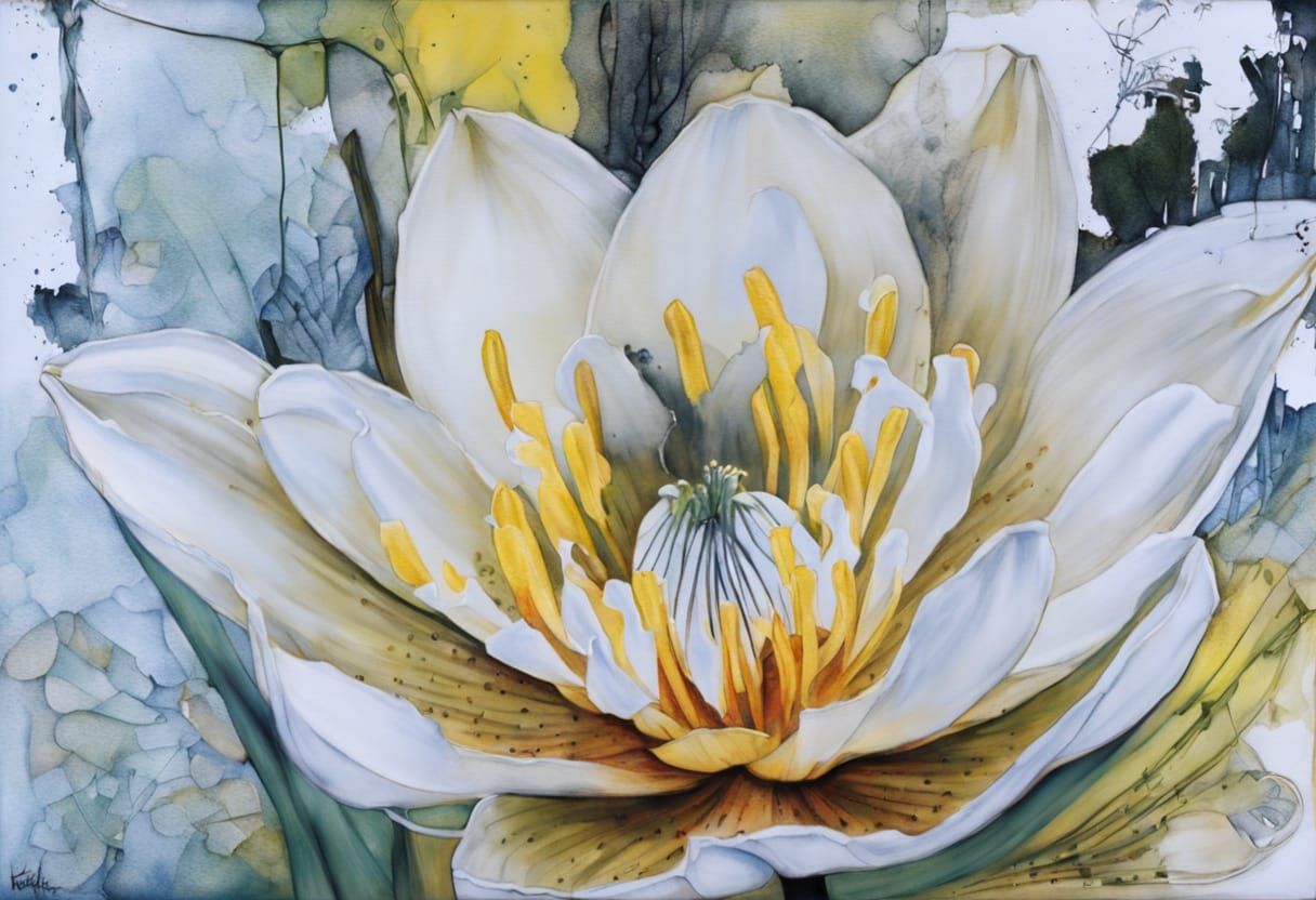 Ethereal Pale Yellow Nuphar Blooms in a Vibrant Marshscape