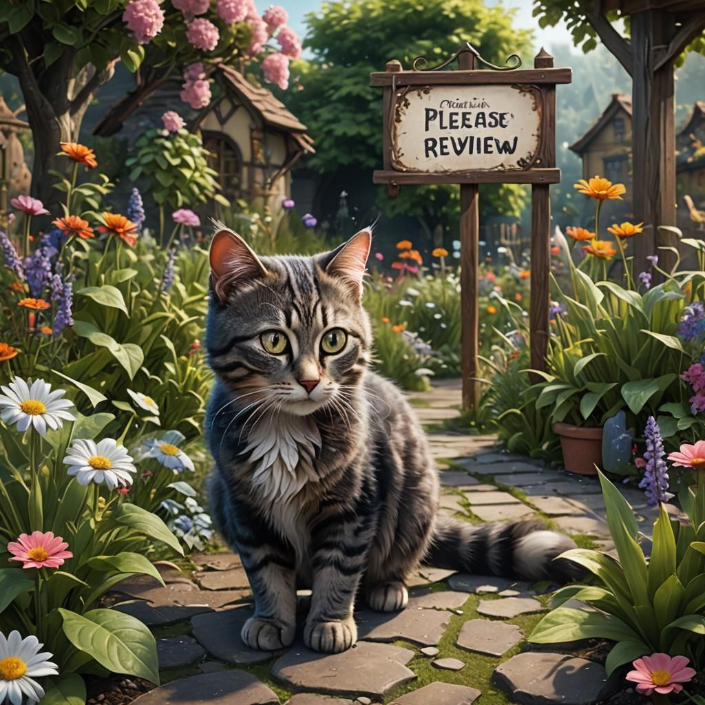A Cute Cat Asks for a Review