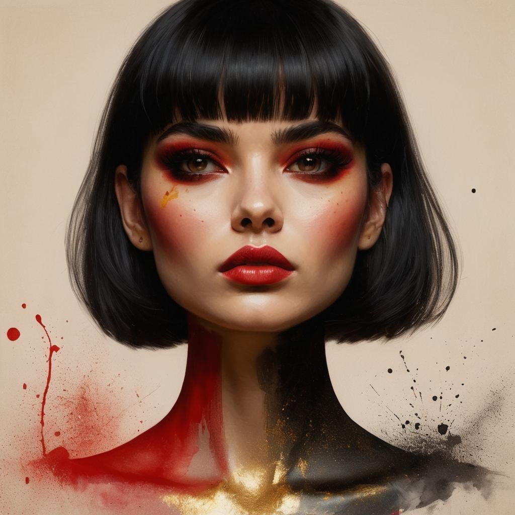 Realistic Portrait Painting in Vibrant Triadic Colors