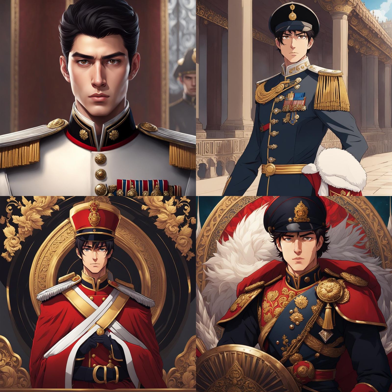 Focused Young Palace Guard in 3D Digital Art