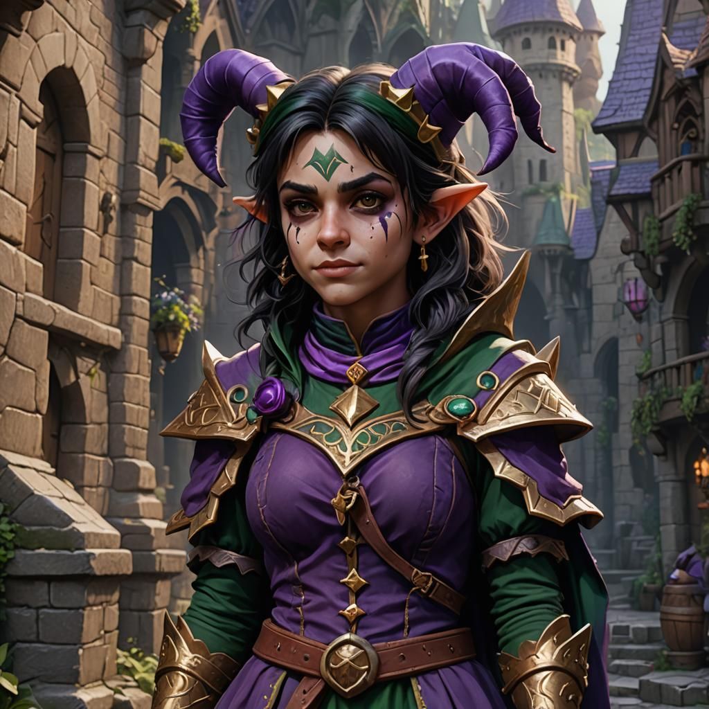 Halfling Rogue Jester in Detailed Matte Painting