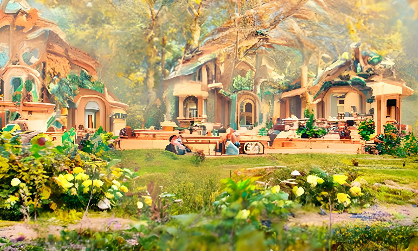 Hyperrealistic Contrast: Joyful Community vs. Lonely Wealth