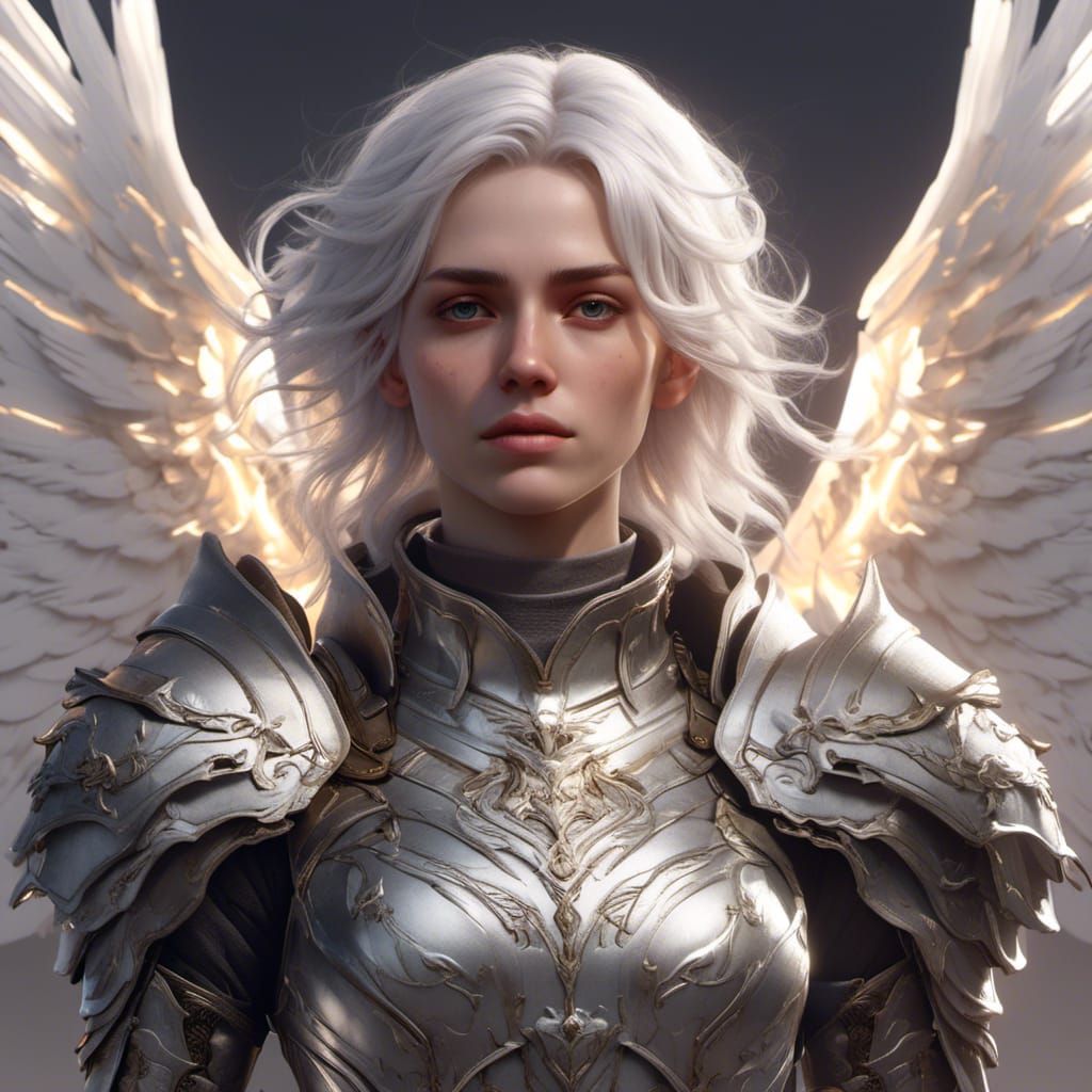 Angelic Romani Woman in Medieval Armor Portrait