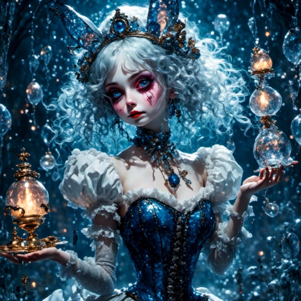 Icy Alice Marionette: Digital Art Illustration