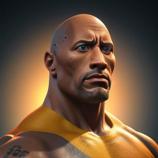 Dwayne Johnson as Pixar-Style 3D Art