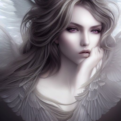 Ethereal Angel in Hauntingly Beautiful Digital Art