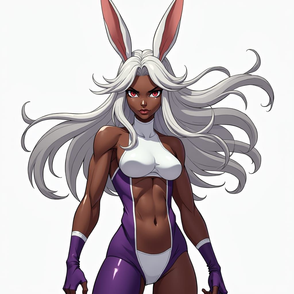 Athletic Rabbit Humanoid in Anime Style