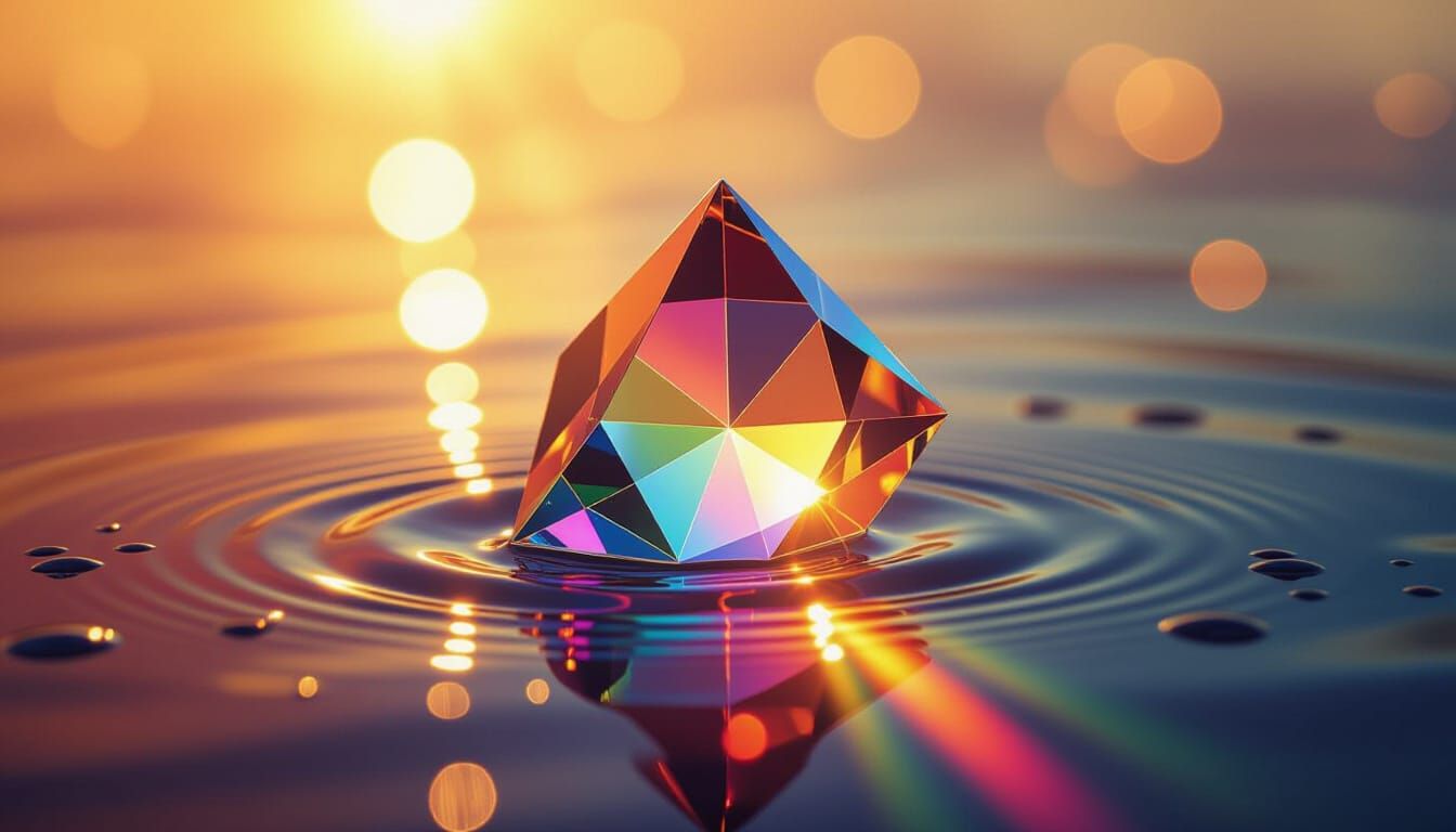 Prismatic Light Dance: A Surreal Oil Painting