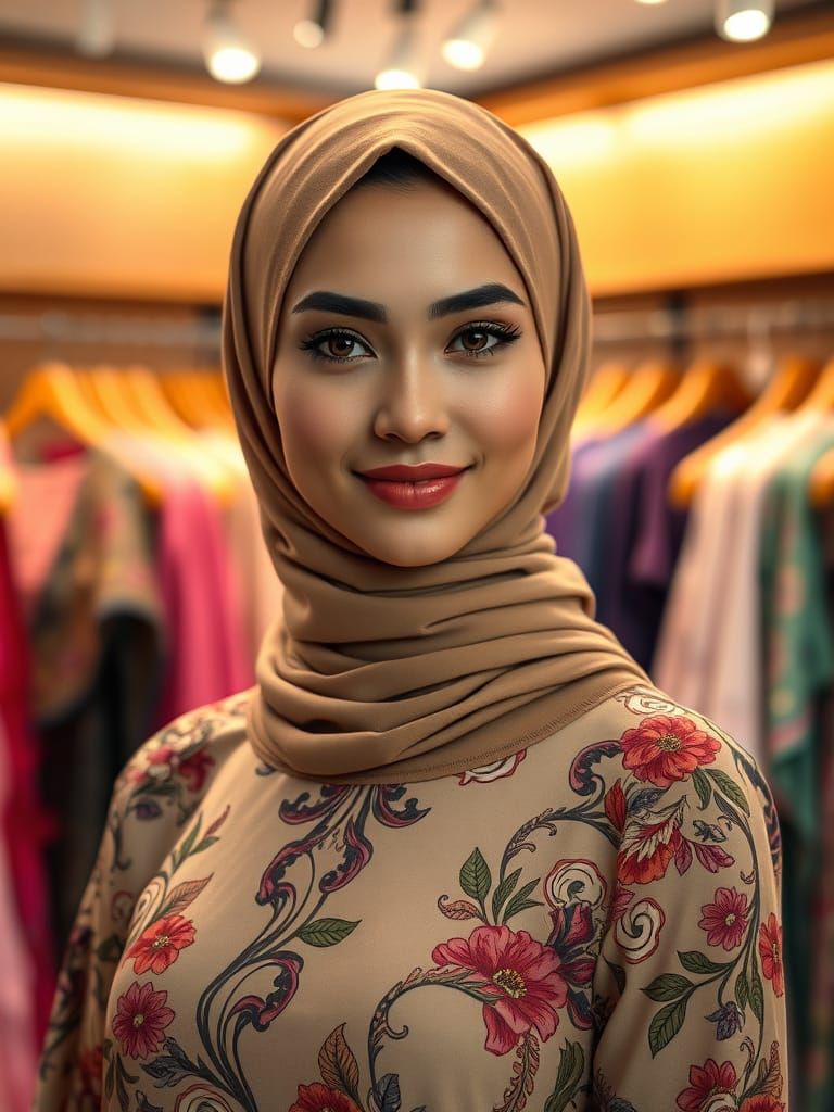 Modern Woman in Elegant Attire, Inspired by Art Nouveau