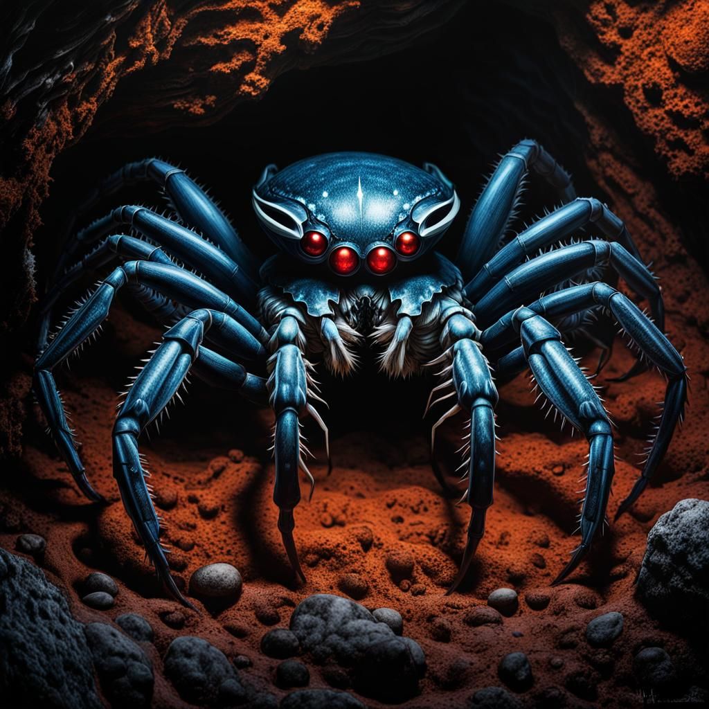 Arachnid Crustacean Hybrid in Biomechanical Dark Fantasy Sty...
