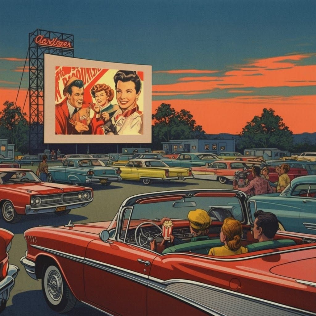 1965 Drive-In Theater: A Nostalgic Summer Evening