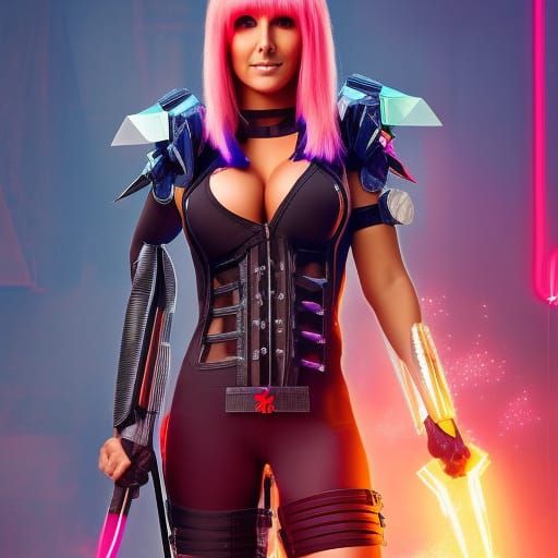 Magik X-Men Cyberpunk Cosplay in Neon