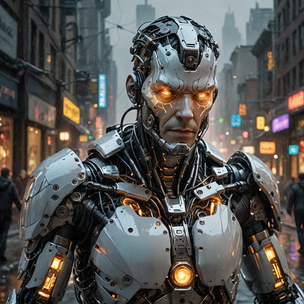 Glowing Cyborg Hybrid in Cinematic CGI