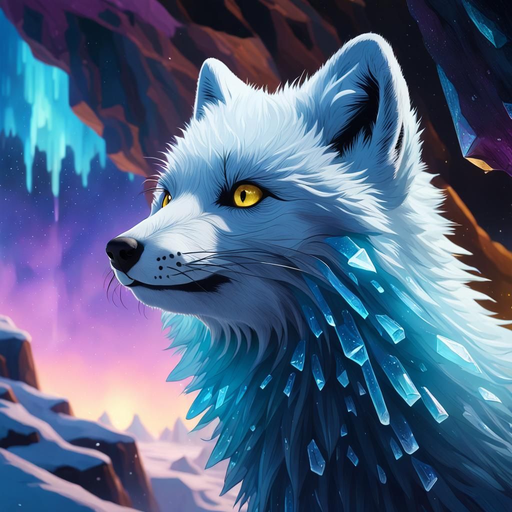 Arctic Fox in Cavern: Matte Painting