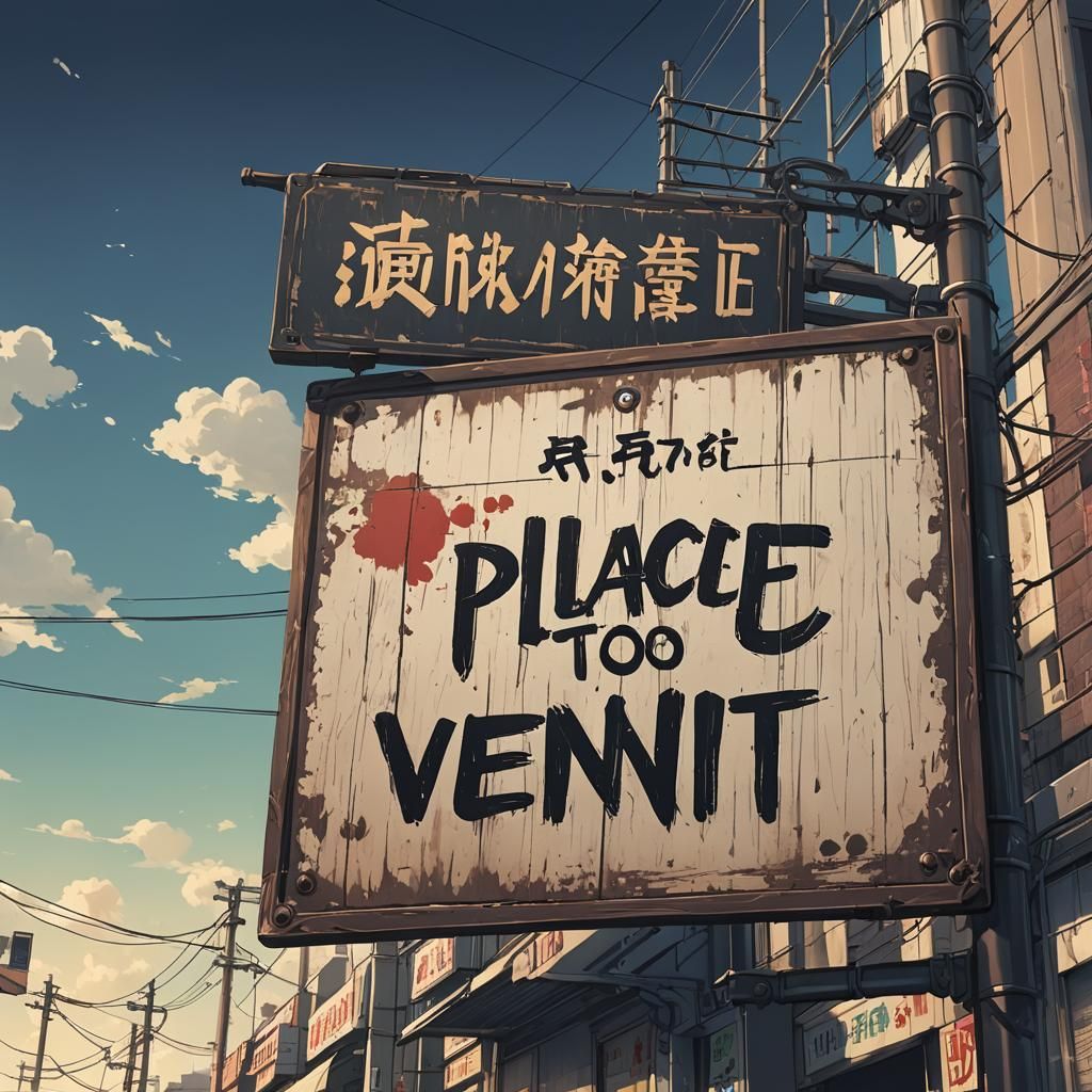 Anime-Style Sign: A Place to Vent
