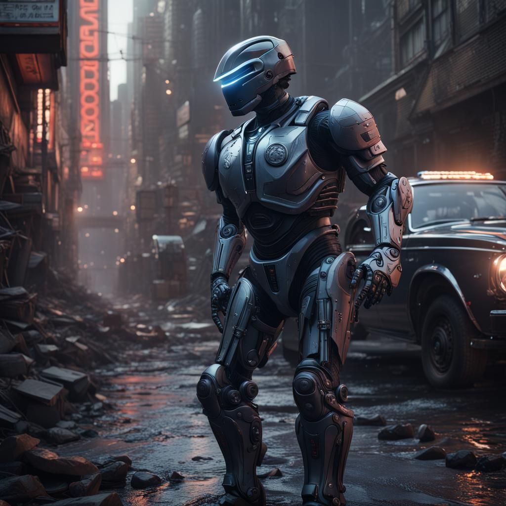 Detailed Robocop Concept Art in Unreal Engine 5