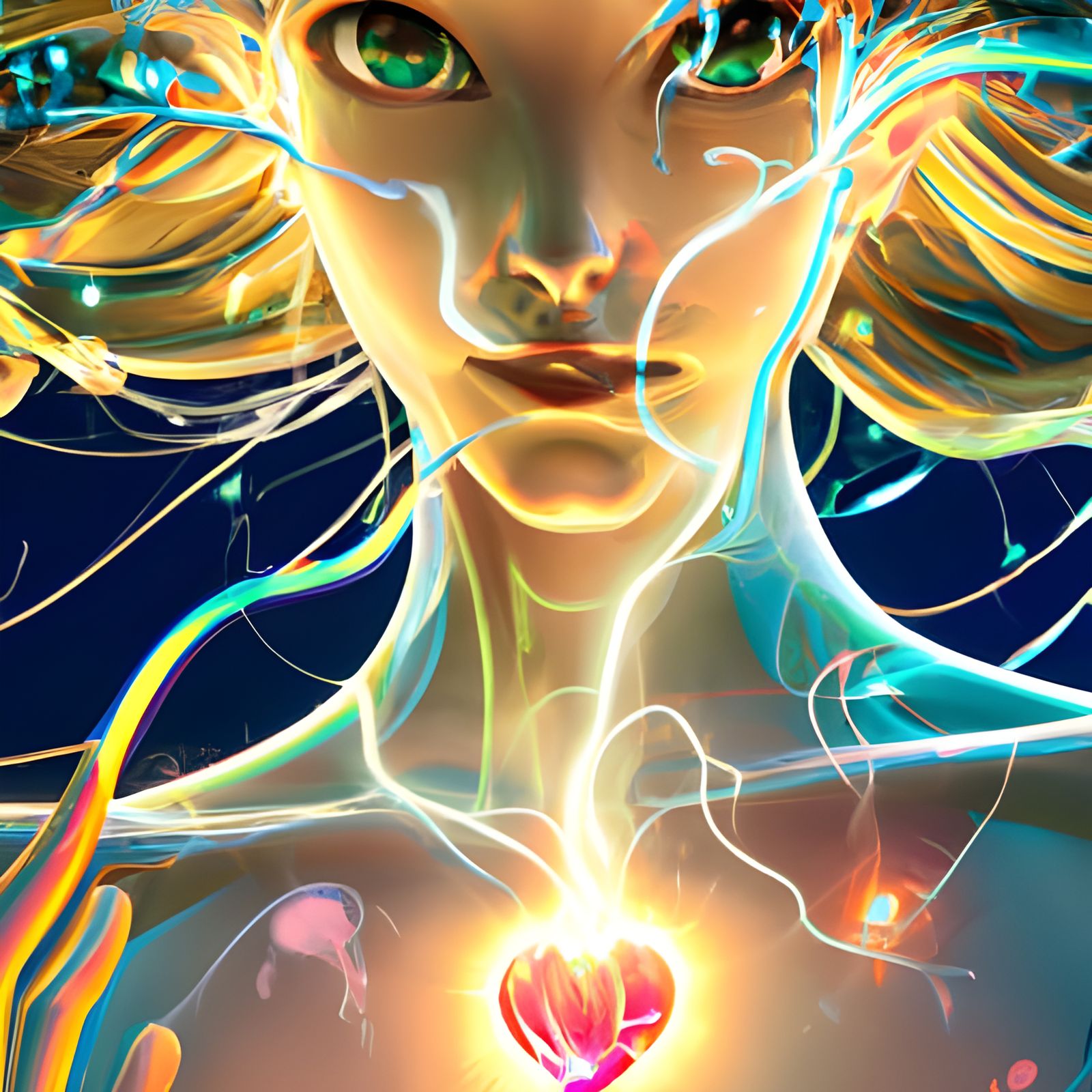 Electricity Princess Portrait in Watercolor Style