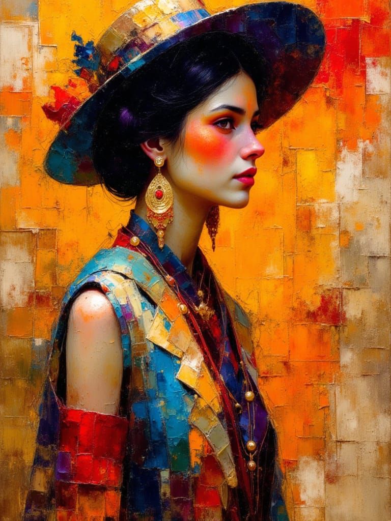 Aboriginal Lady in Traditional Attire, Digital Art