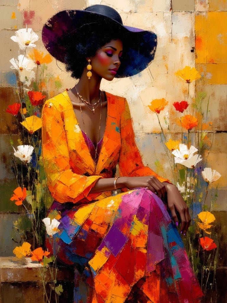 Elegant Aboriginal Woman in Traditional Earth Tones