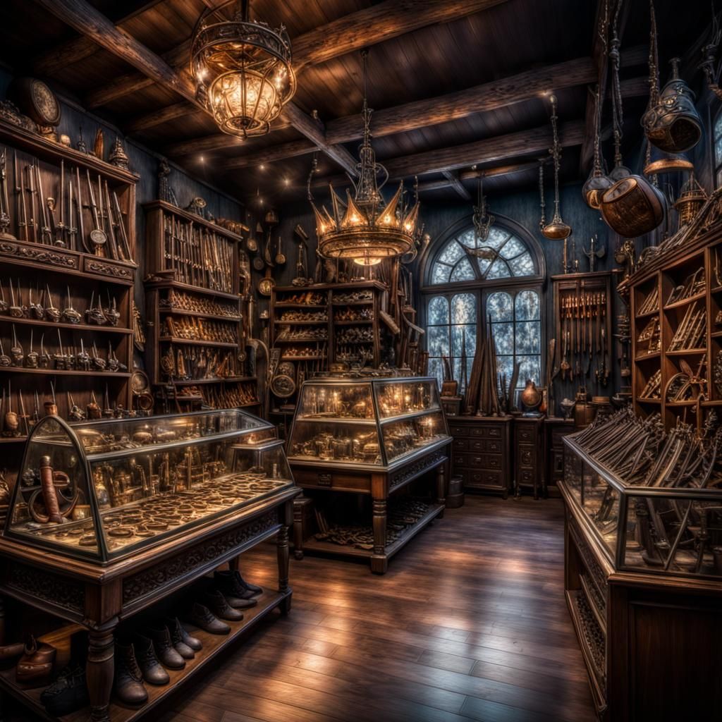 Magic Shop Interior with Magical Items