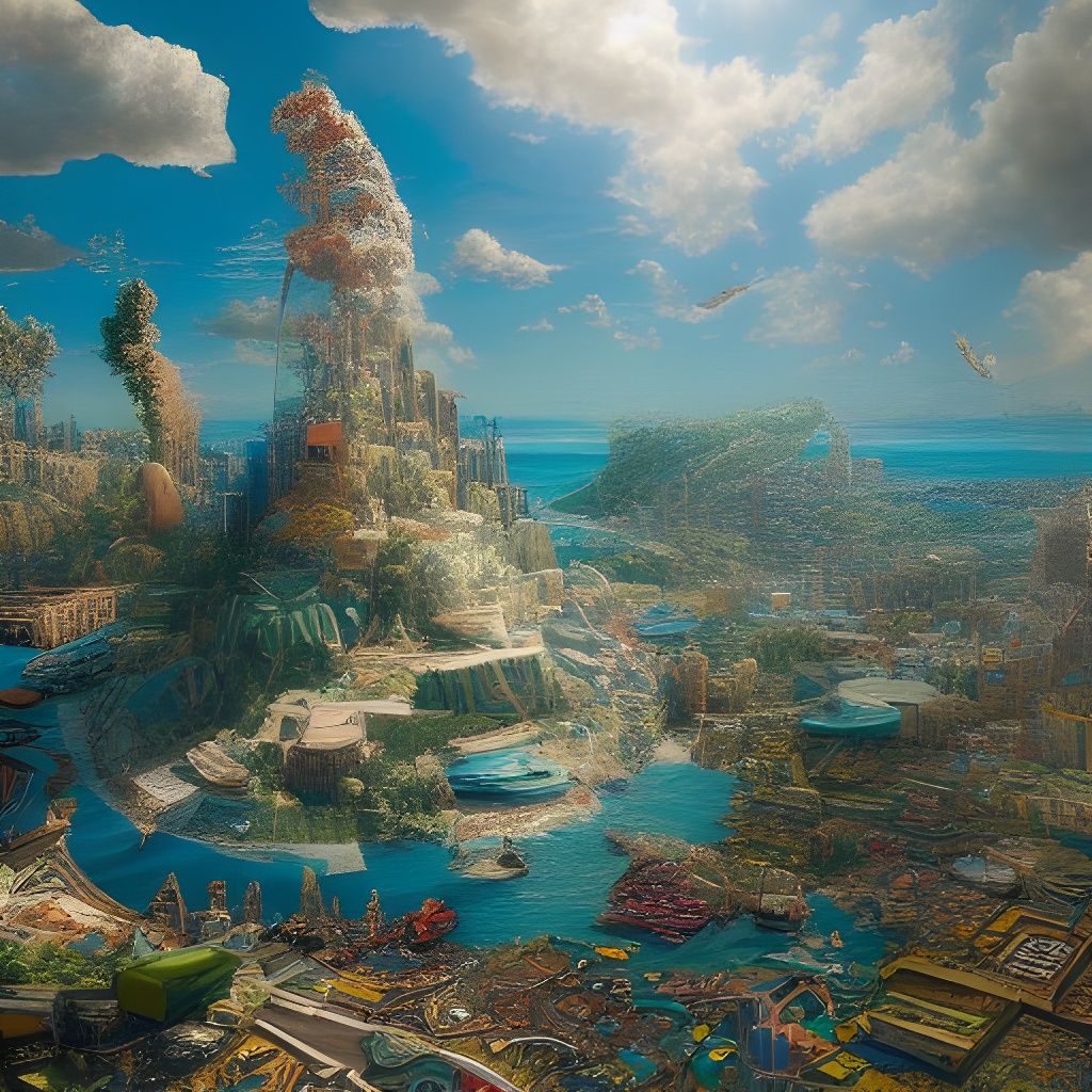 Hyperrealistic Paradise: A World Within Worlds