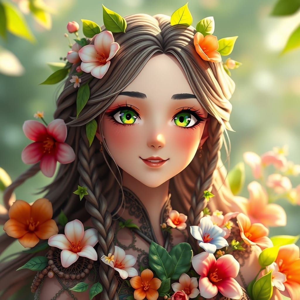 Dame Nature in Elaborate 3D Anime Style