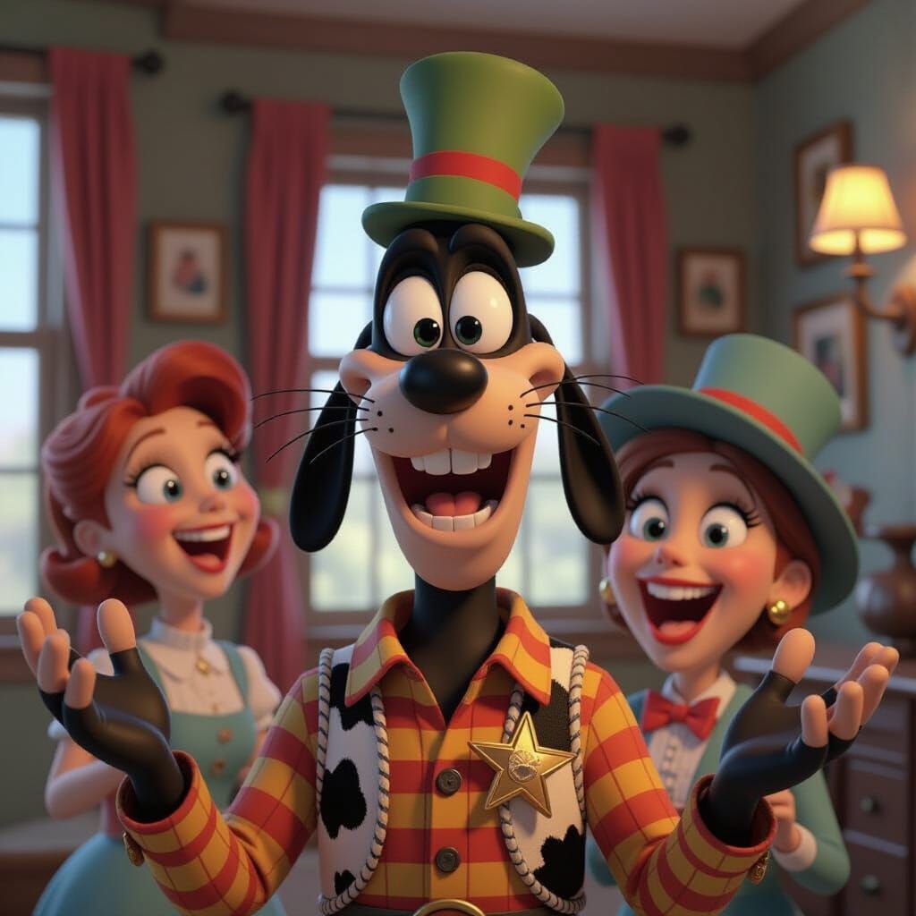 Goofy Characters in Vibrant 3D Cartoon Slapstick Comedy