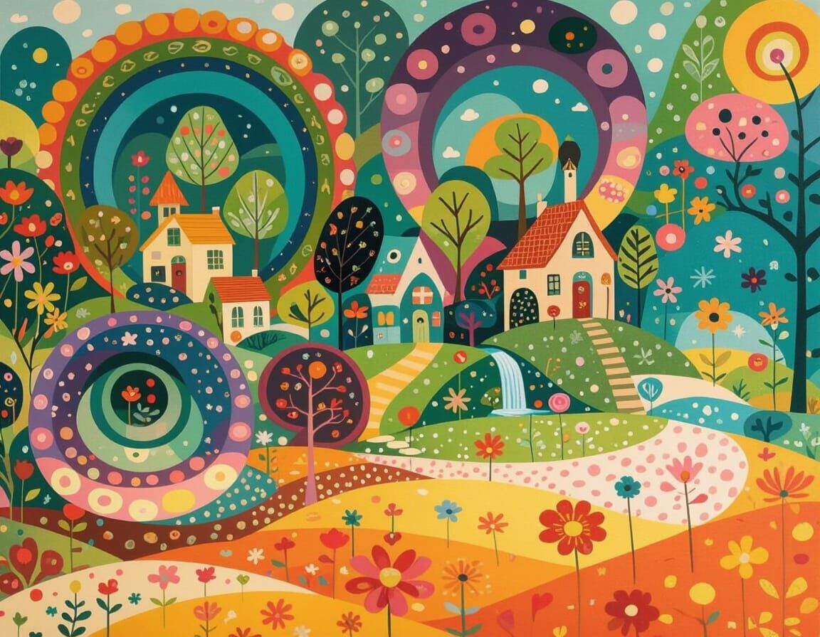 whimsical fantasy landscape