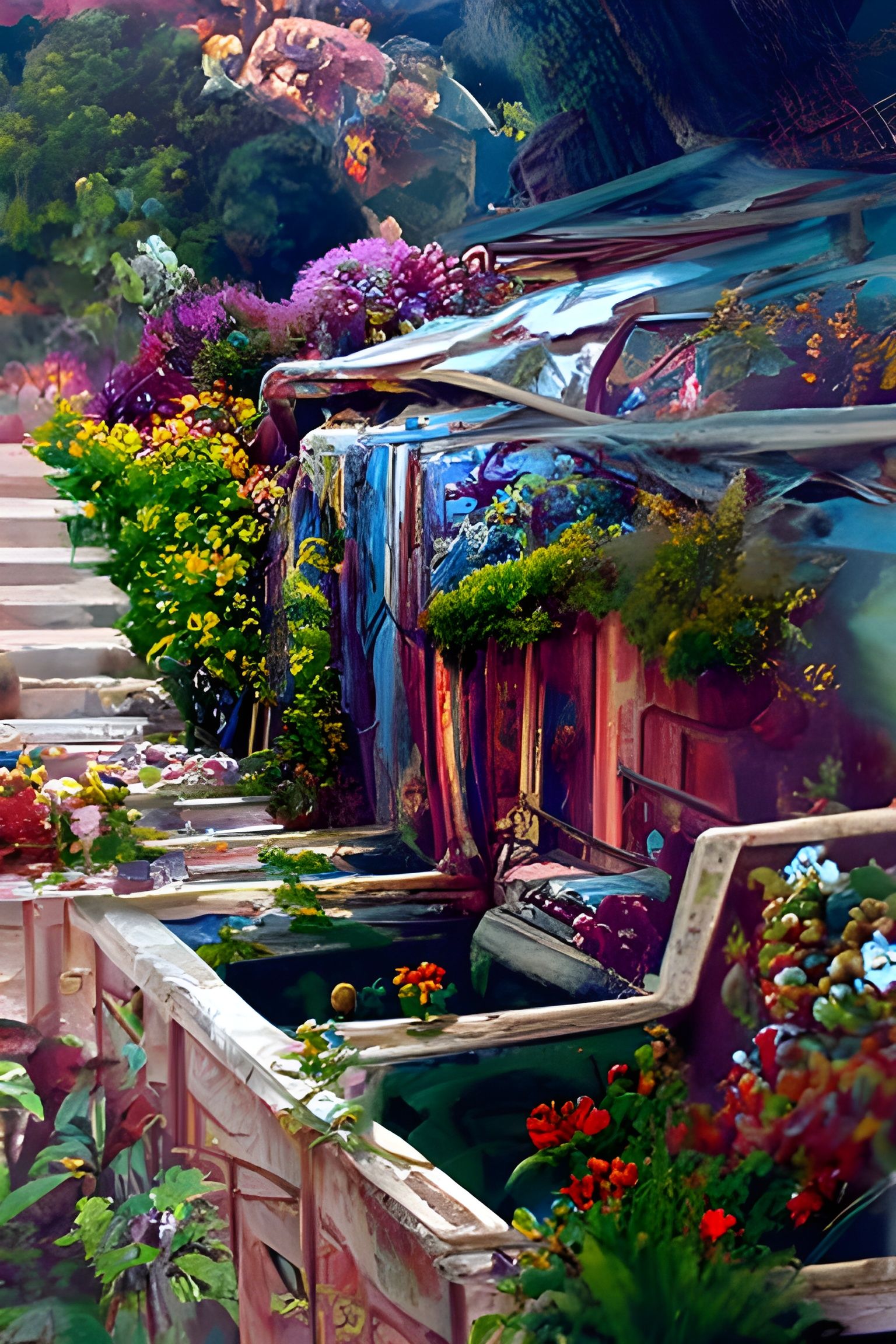 Stairs to Alternate Dimension in Botanical Garden