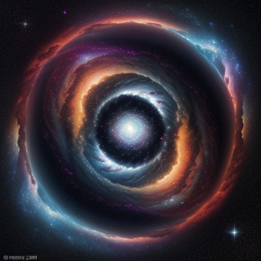 Surreal Nebula Swirls with Planets and Stars