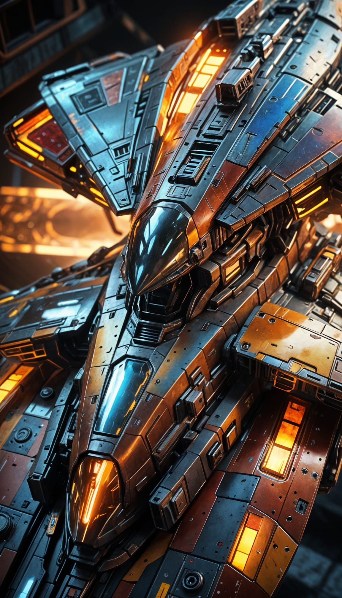 Ethereal Spaceship Radiates Inner Light in Iridescent Hues