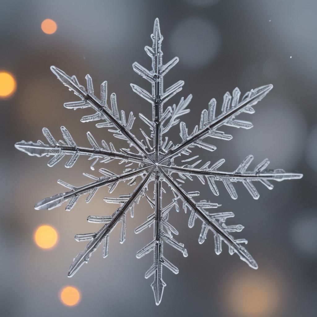 Detailed Micro Photograph of a Snowflake