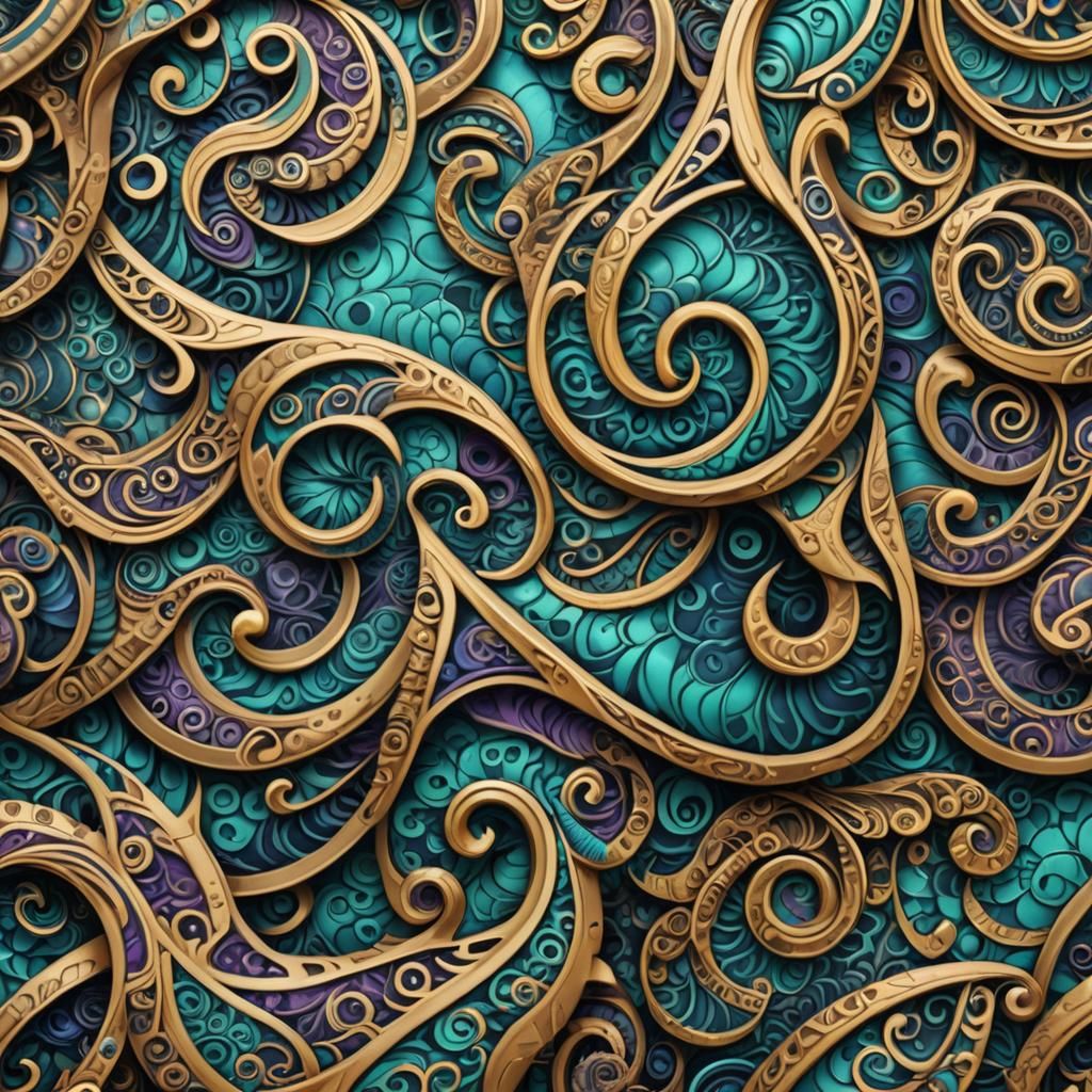 Detailed Maori Fish Hook Tattoo Pattern in Matte Painting