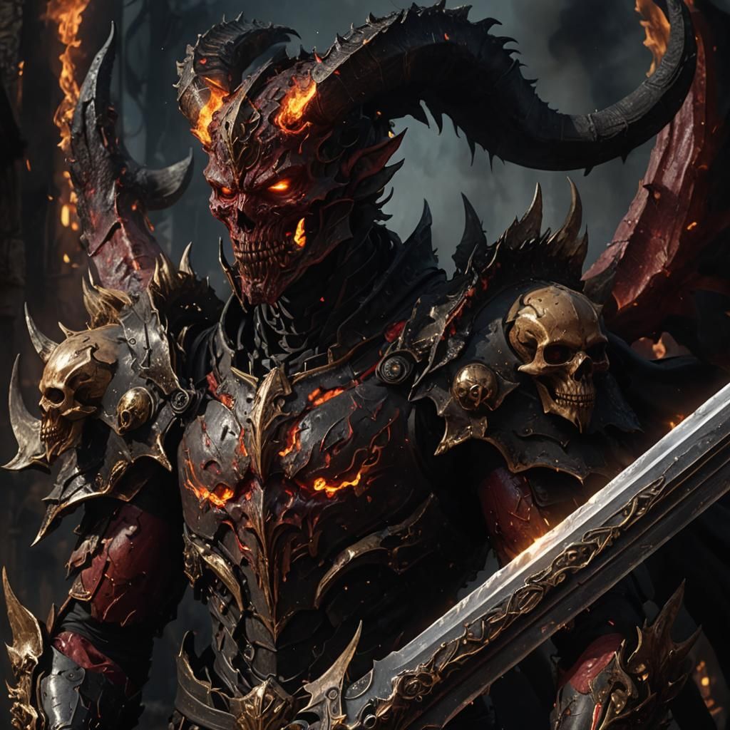 Crimson Fire Demon in Sci-Fi Armor