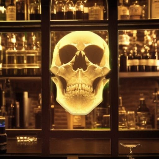 Ghost Skull in a Bar