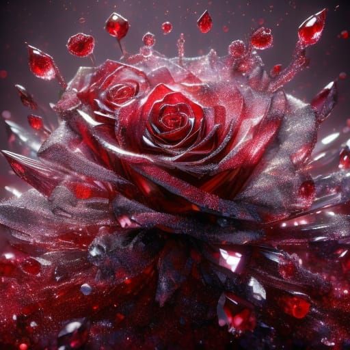 Crimson Rose Macro Photography with Dew Drops