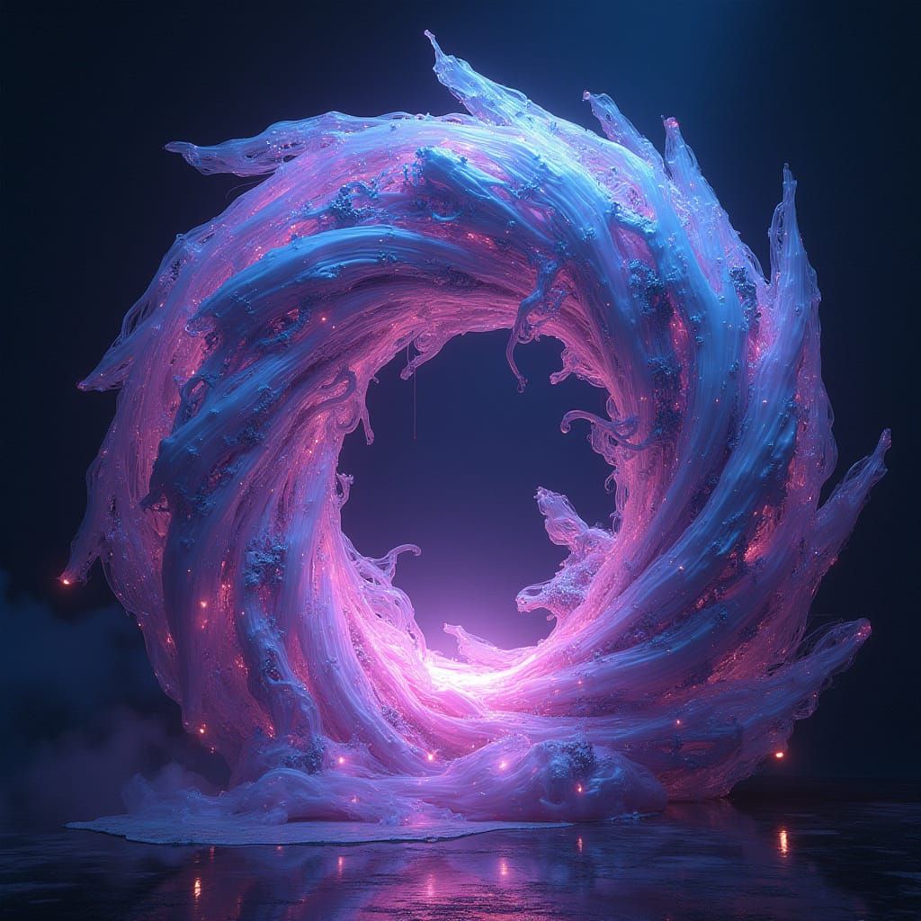 Cyberpunk Portal Entity in Neon Hues