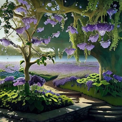 Fantastical Violet Soundscape: AI Generated Art