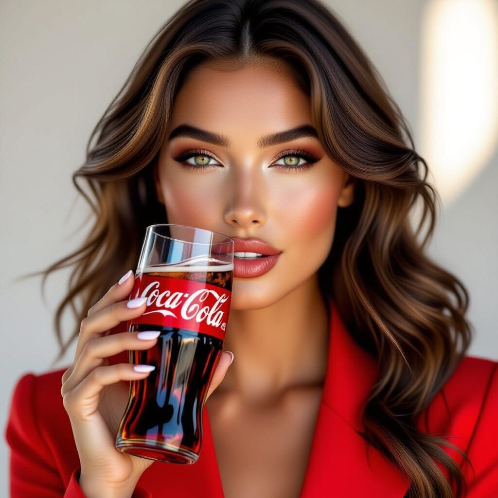 Diverse Model with Coca-Cola, Cinematic Lighting