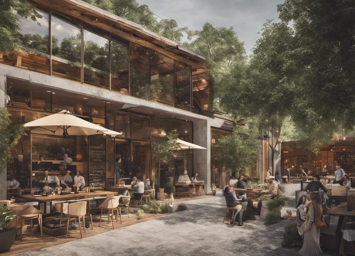 Restaurant Facade: Industrial Architecture with Mexican Rust...