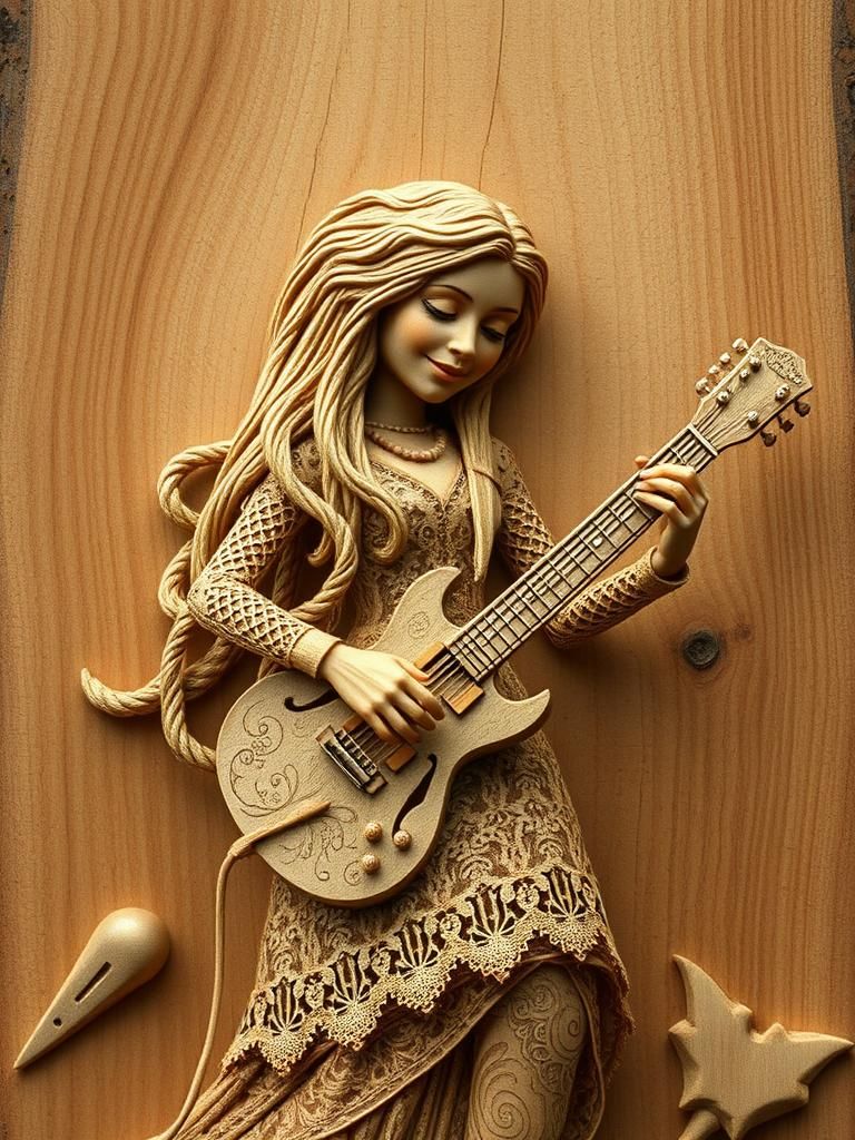 Tiny Janis Joplin in Brocaded Paisley Lace