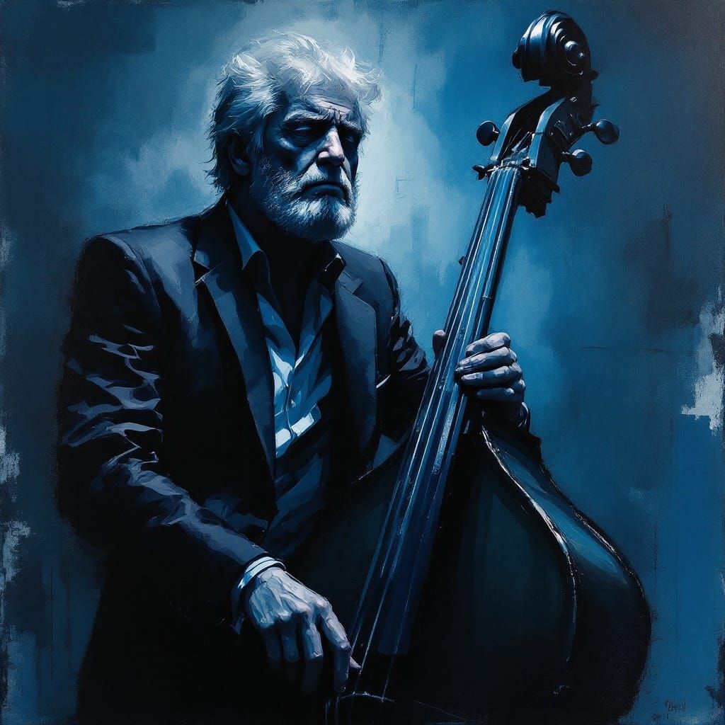 Jazz Musician Lost in Melancholy Reflection