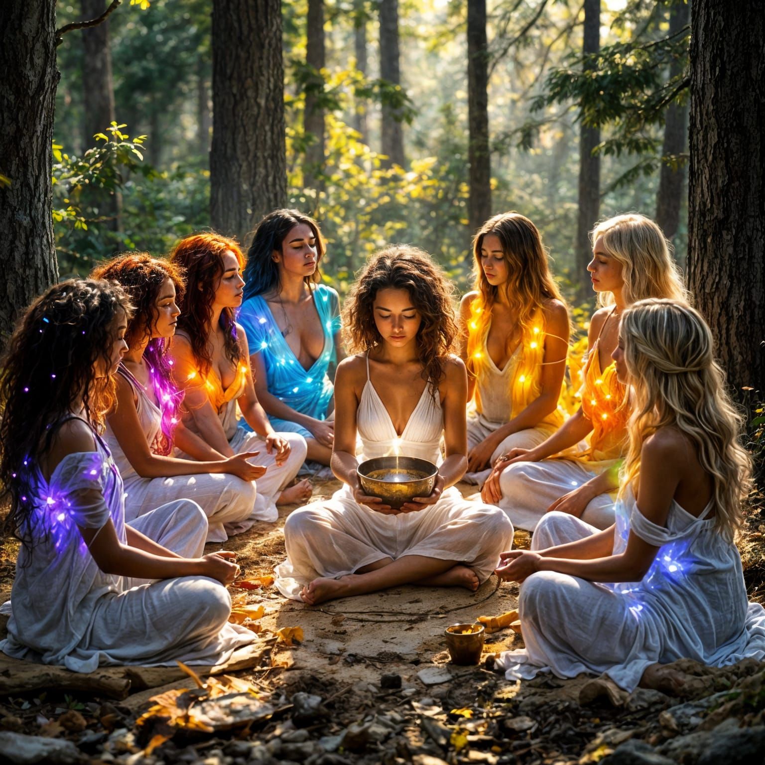 Autumn Healing Circle in Mount Shasta Forest