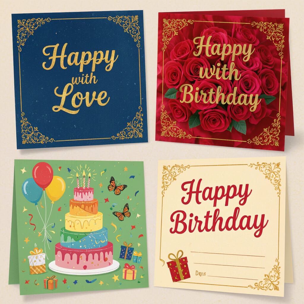 Luxury Birthday Card Design with Velvet & Gold Accents